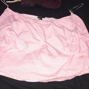 Forever 21 pink striped half sleeve